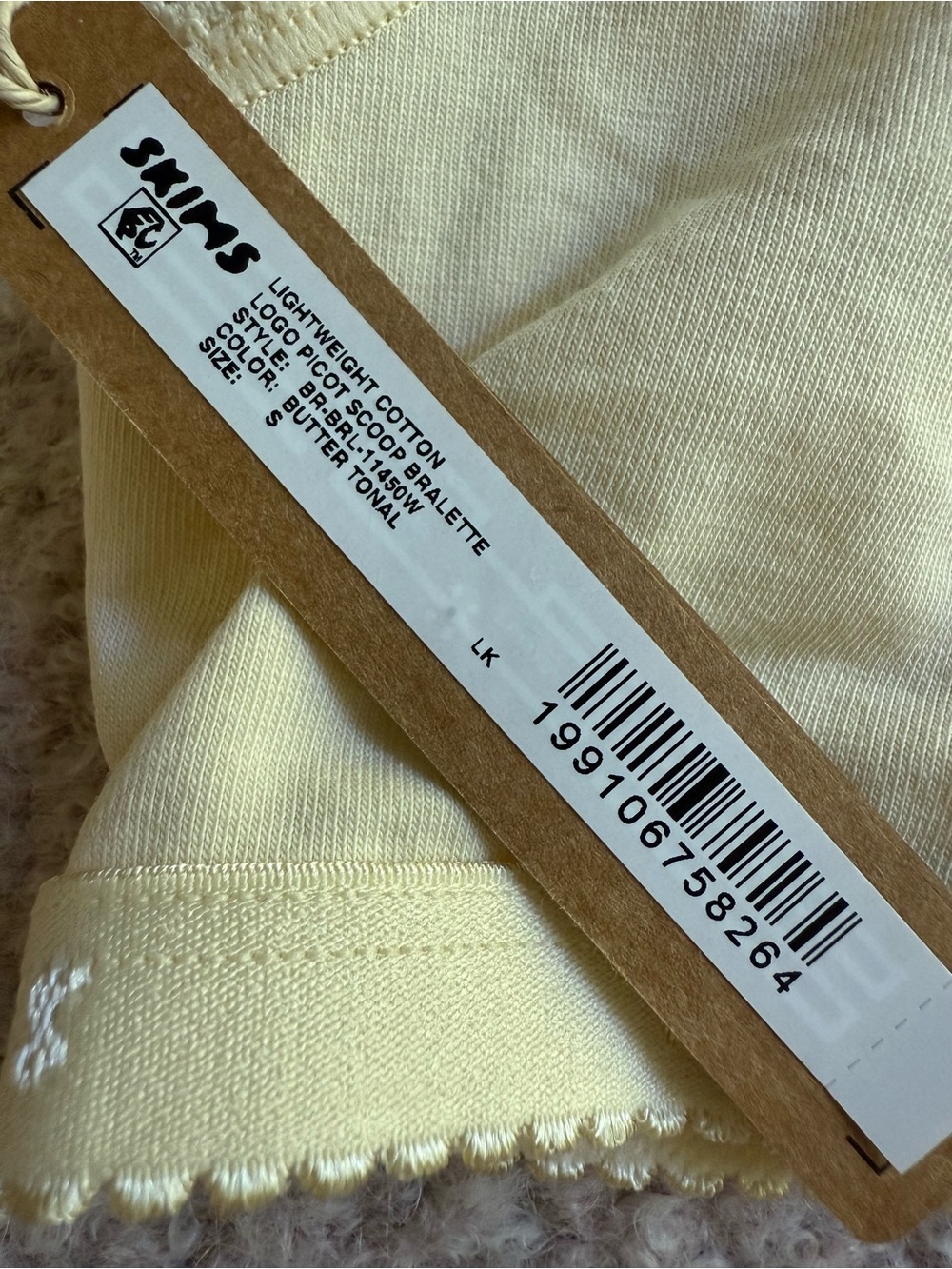 Yellow Cotton Bralette small - Picture 2 of 3